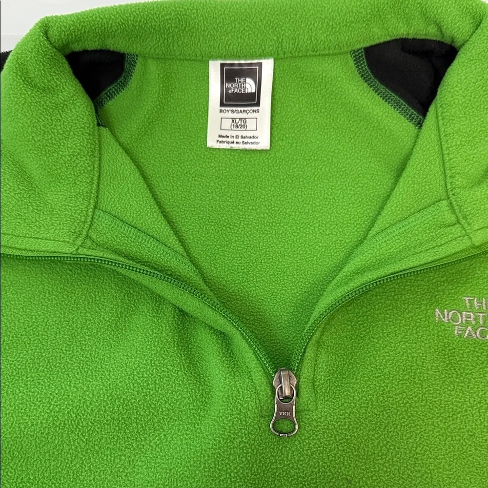 The North Face Lime Green and Black Fleece Pullover